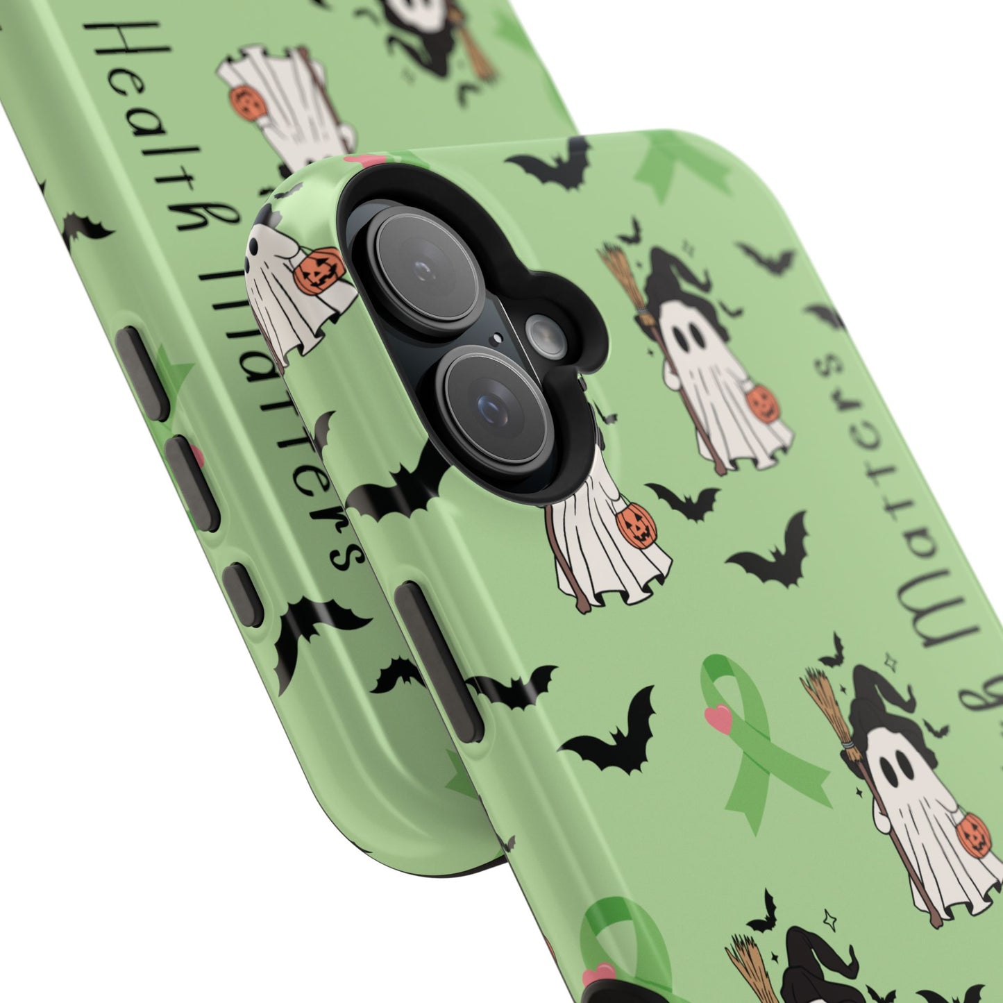 Green Halloween Mental Health Matters Ribbon Magnetic Phone Case