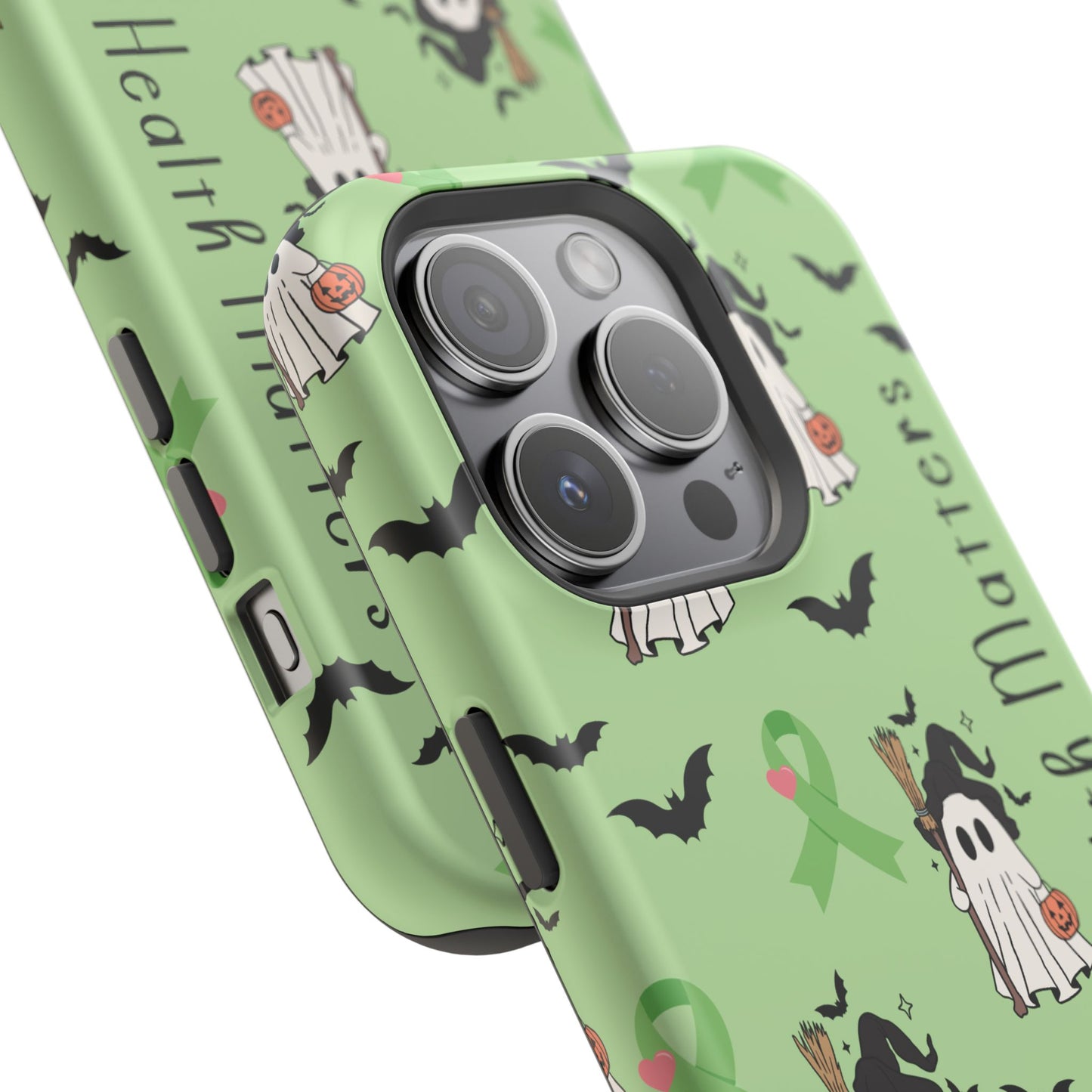 Green Halloween Mental Health Matters Ribbon Magnetic Phone Case