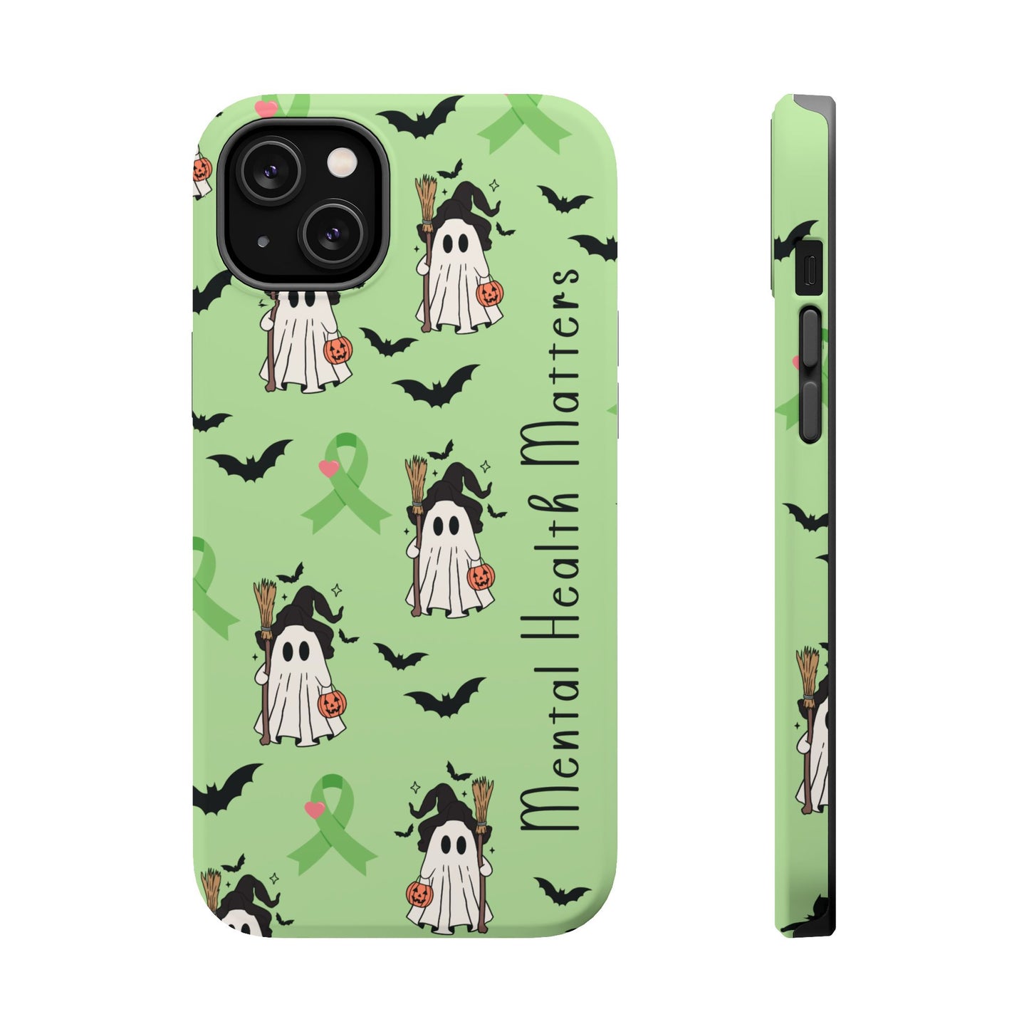 Green Halloween Mental Health Matters Ribbon Magnetic Phone Case