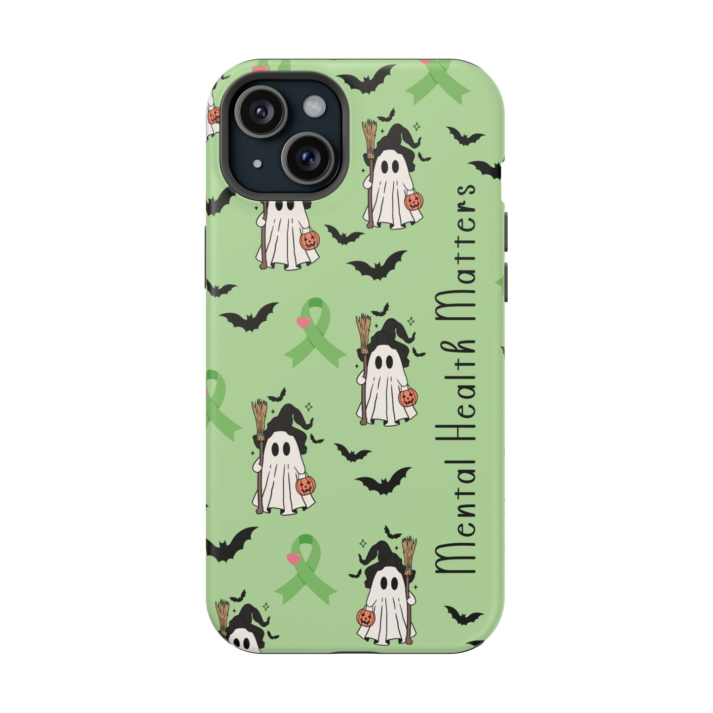 Green Halloween Mental Health Matters Ribbon Magnetic Phone Case