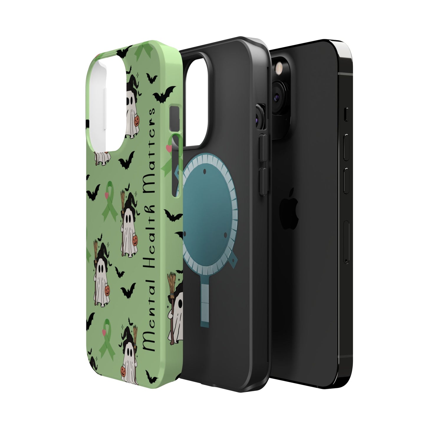 Green Halloween Mental Health Matters Ribbon Magnetic Phone Case