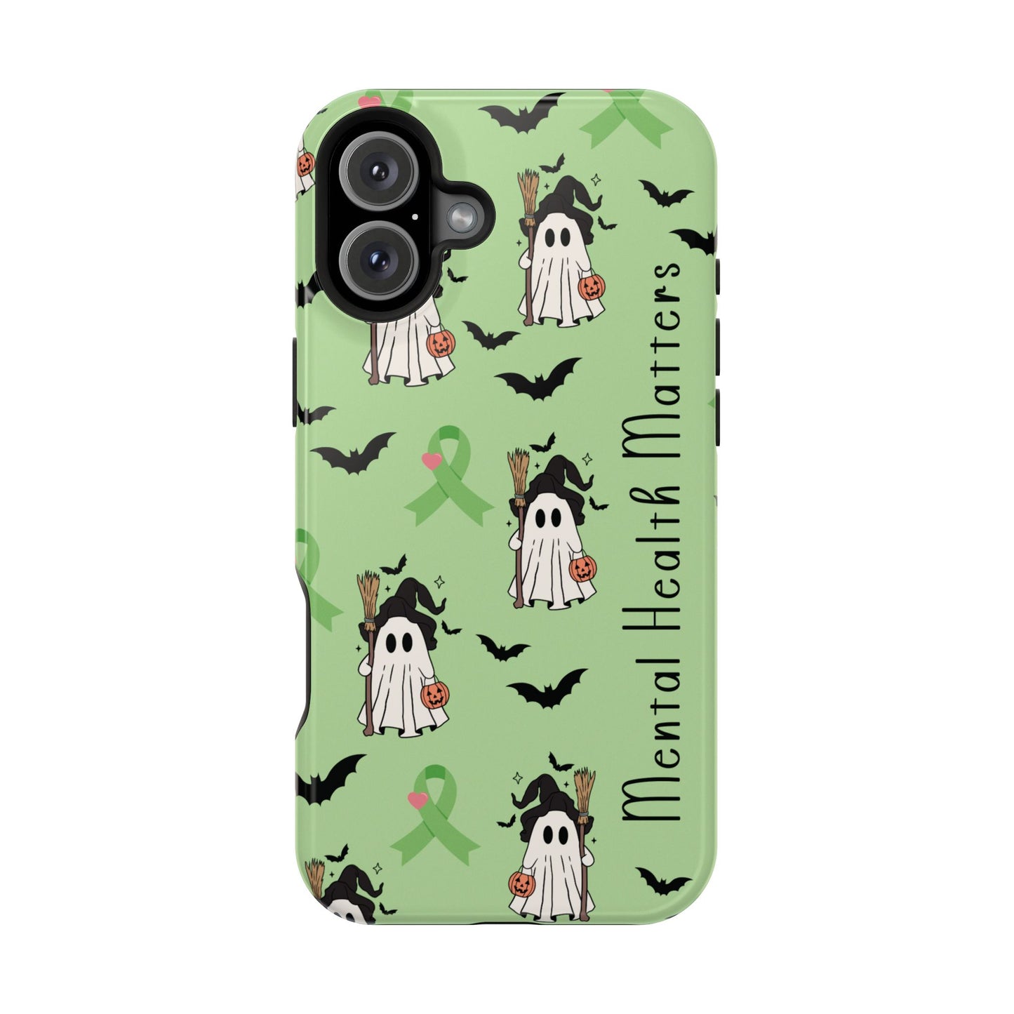Green Halloween Mental Health Matters Ribbon Magnetic Phone Case