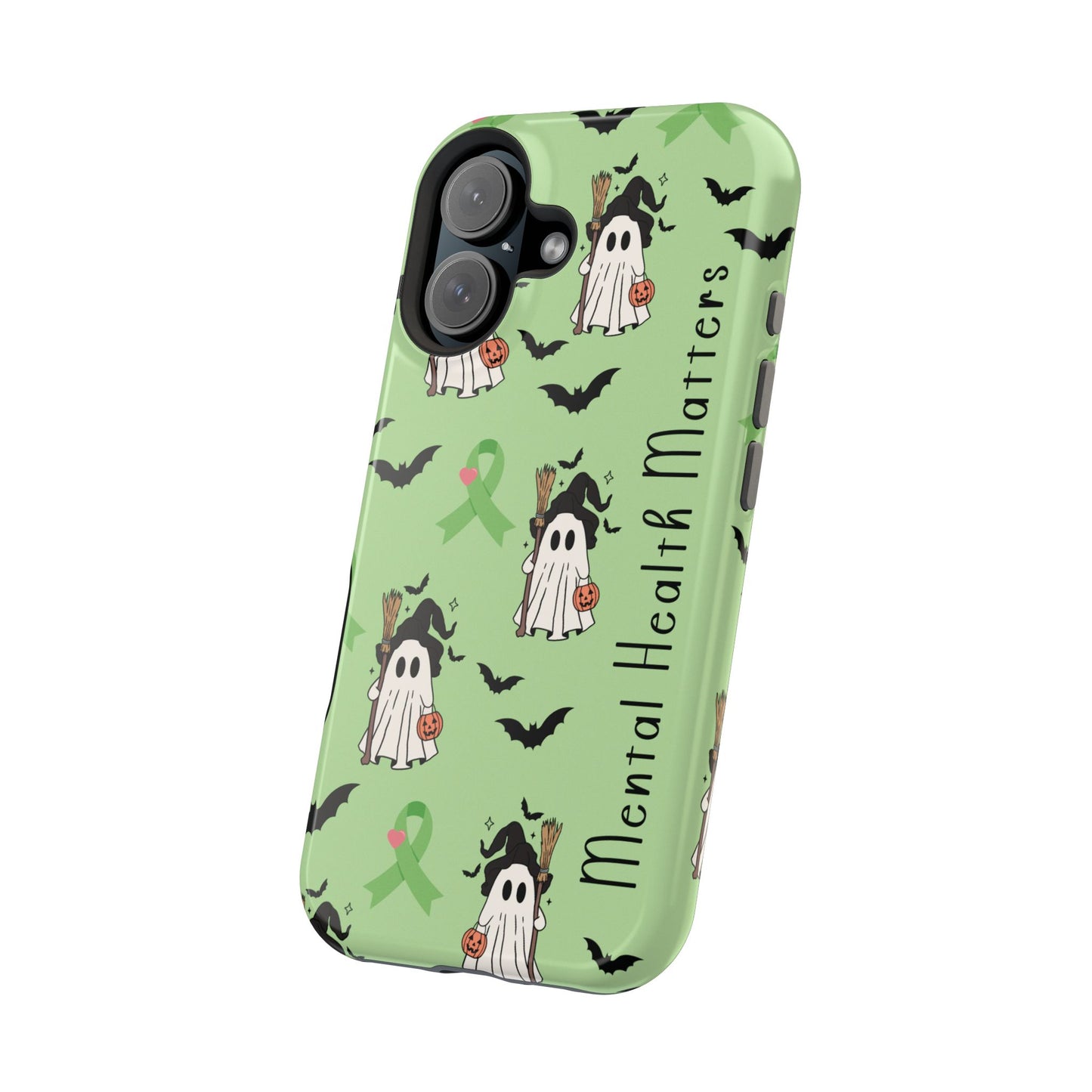 Green Halloween Mental Health Matters Ribbon Magnetic Phone Case