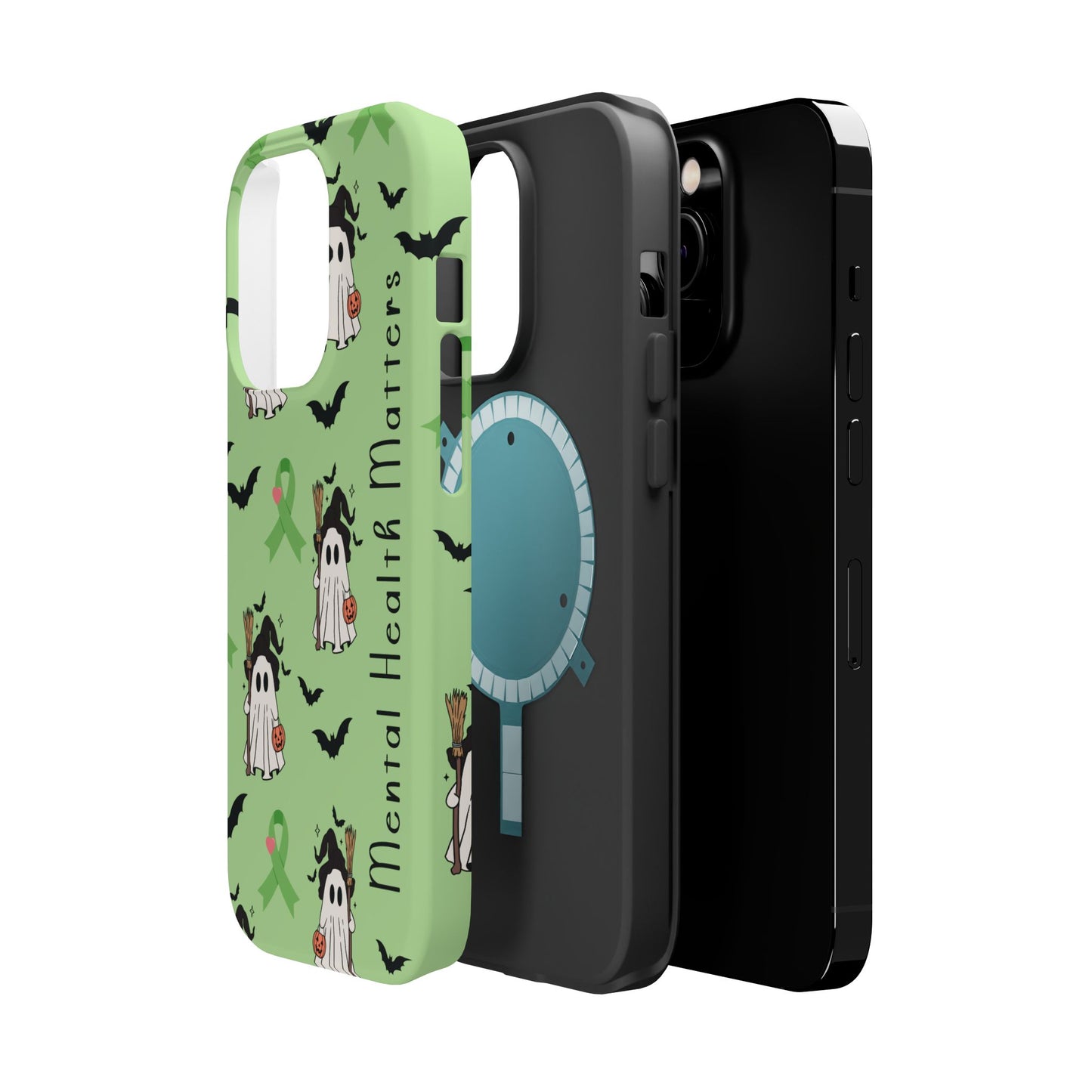 Green Halloween Mental Health Matters Ribbon Magnetic Phone Case