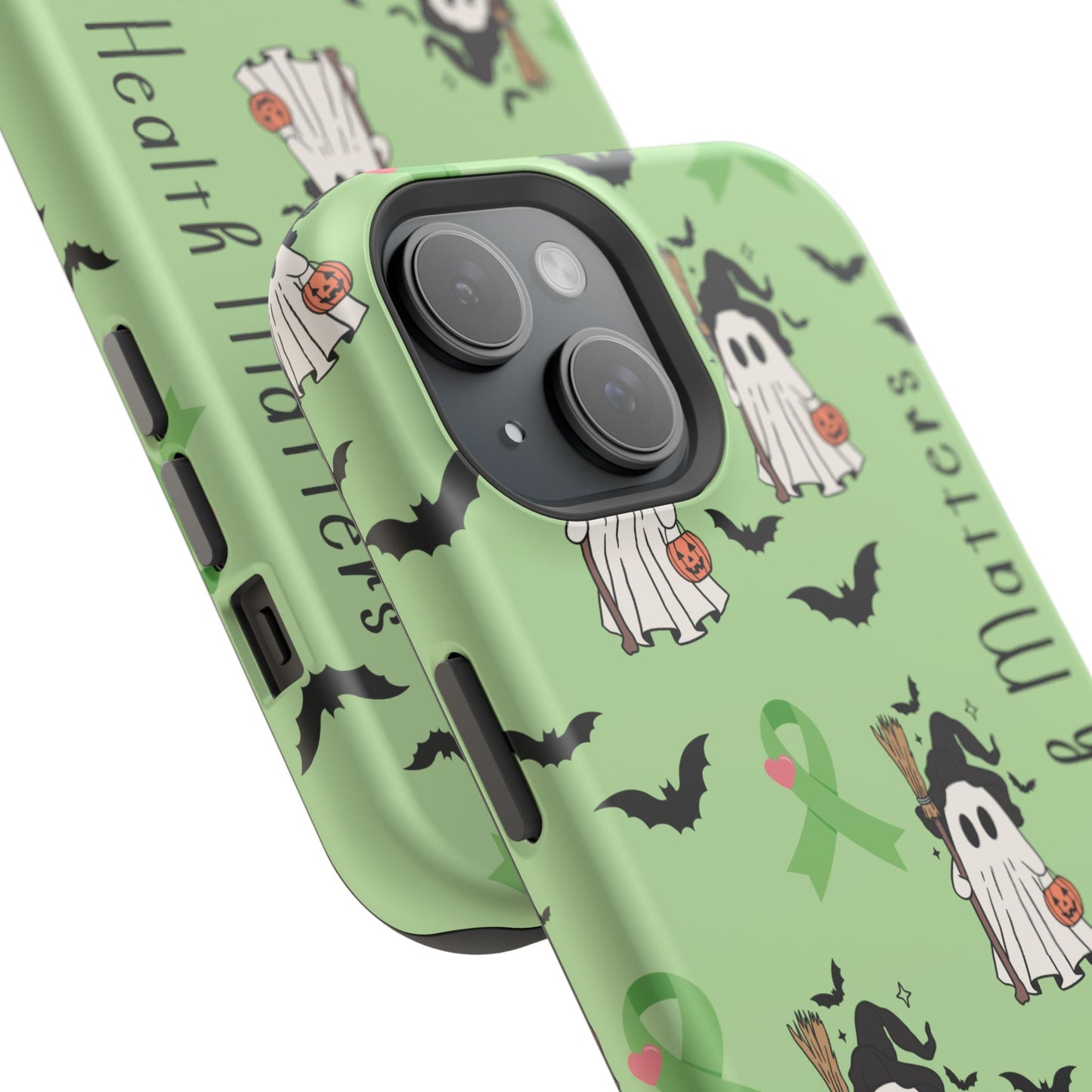 Green Halloween Mental Health Matters Ribbon Magnetic Phone Case