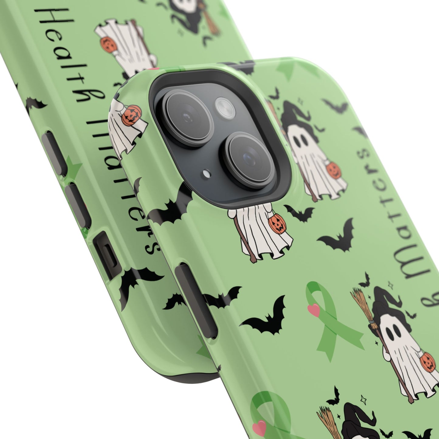 Green Halloween Mental Health Matters Ribbon Magnetic Phone Case
