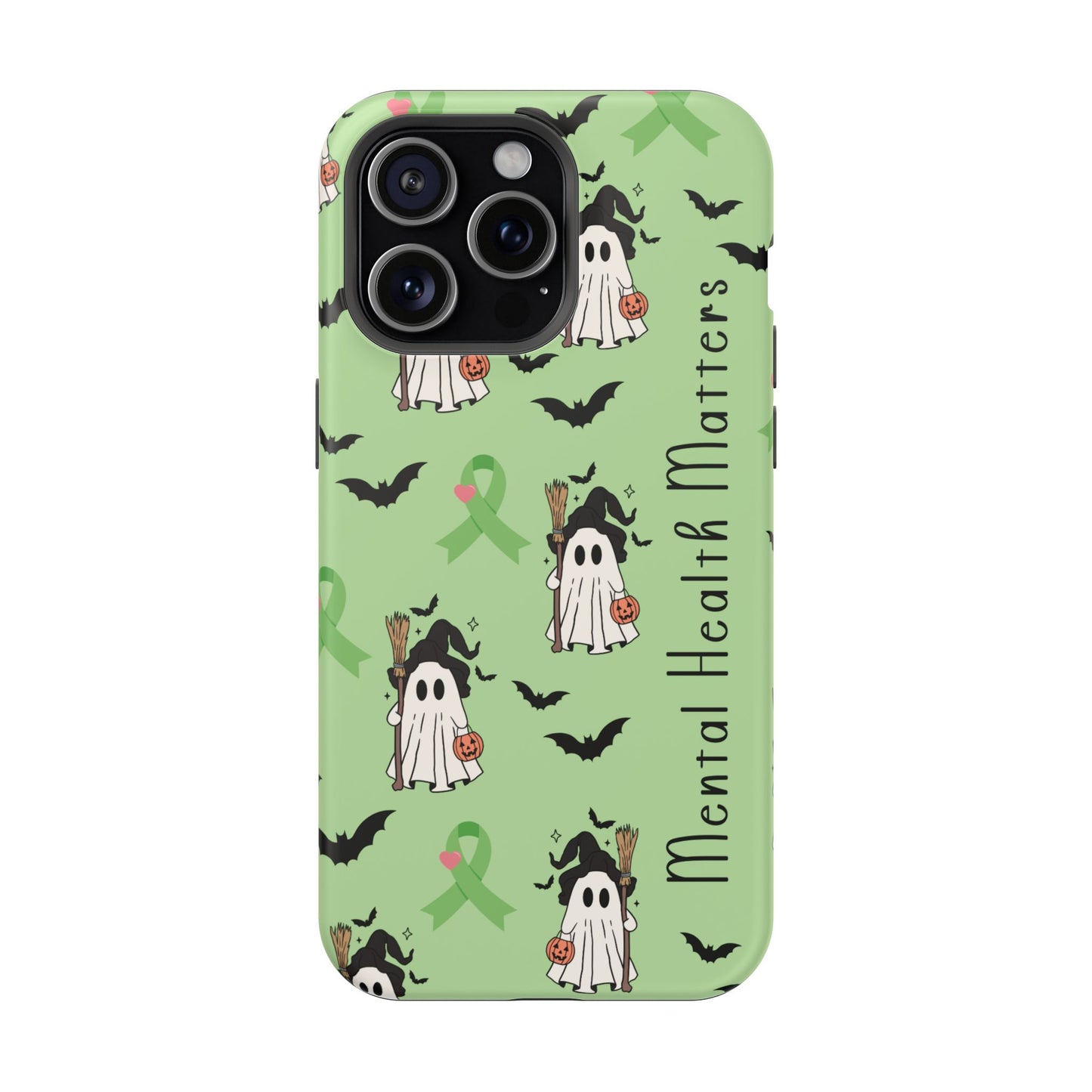 Green Halloween Mental Health Matters Ribbon Magnetic Phone Case
