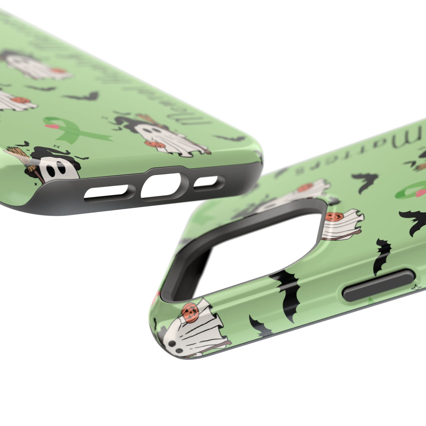 Green Halloween Mental Health Matters Ribbon Magnetic Phone Case
