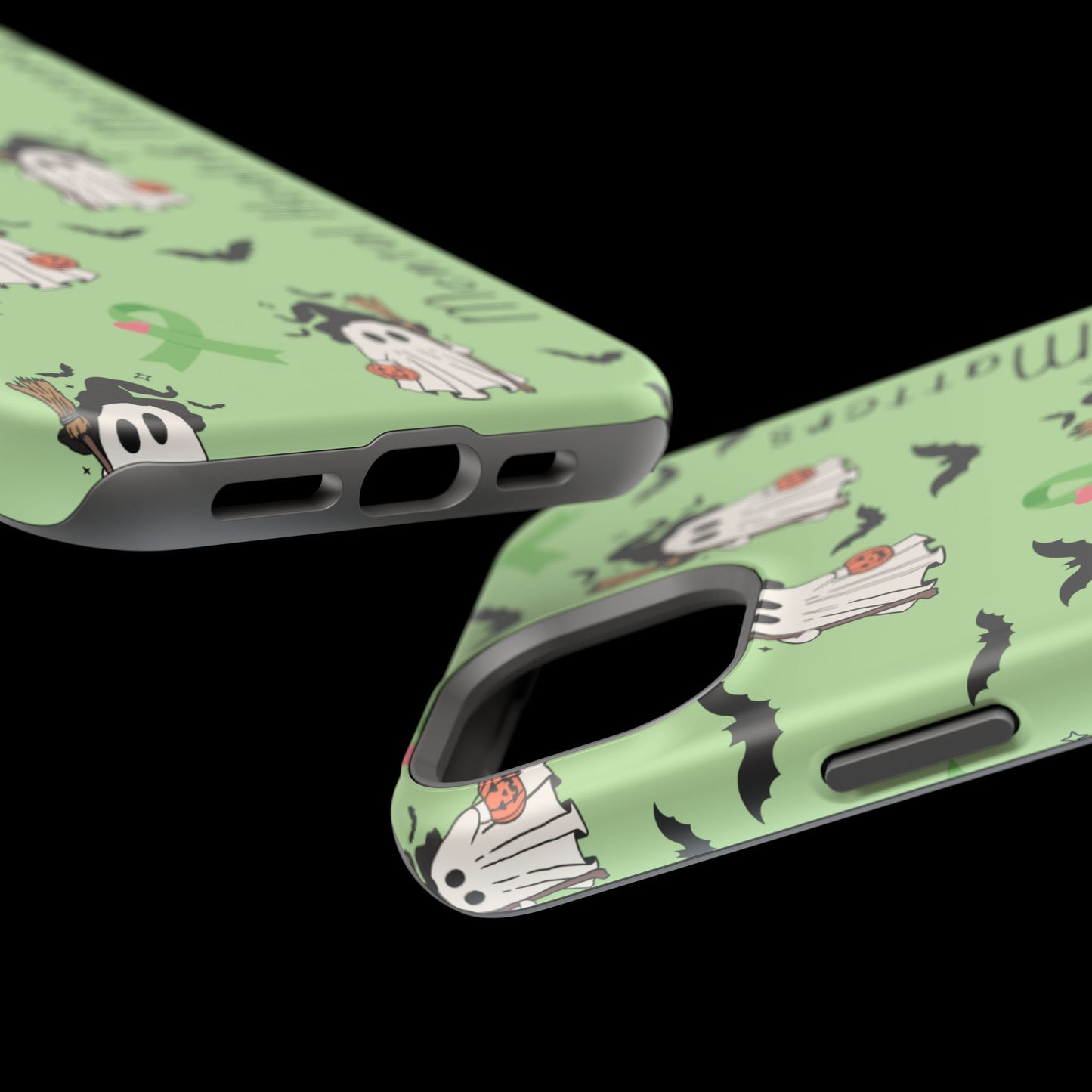 Green Halloween Mental Health Matters Ribbon Magnetic Phone Case