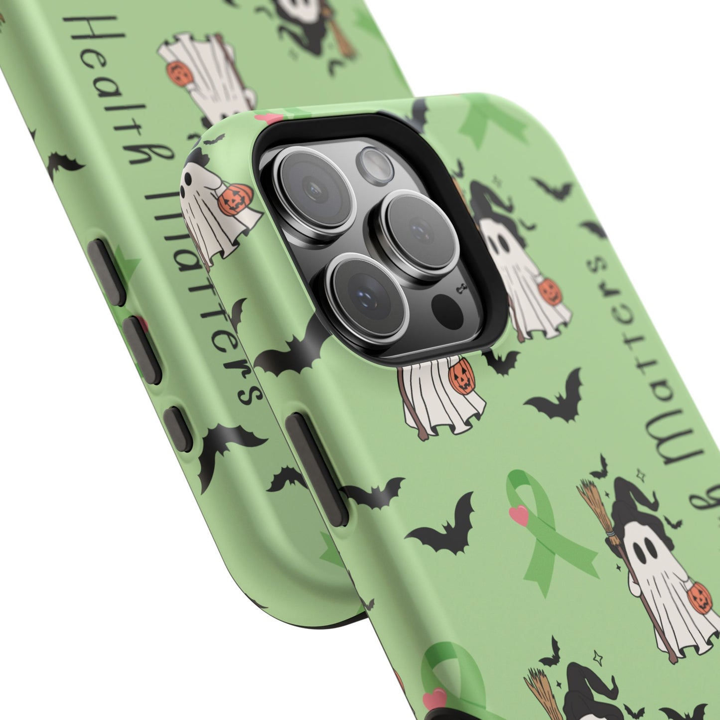 Green Halloween Mental Health Matters Ribbon Magnetic Phone Case