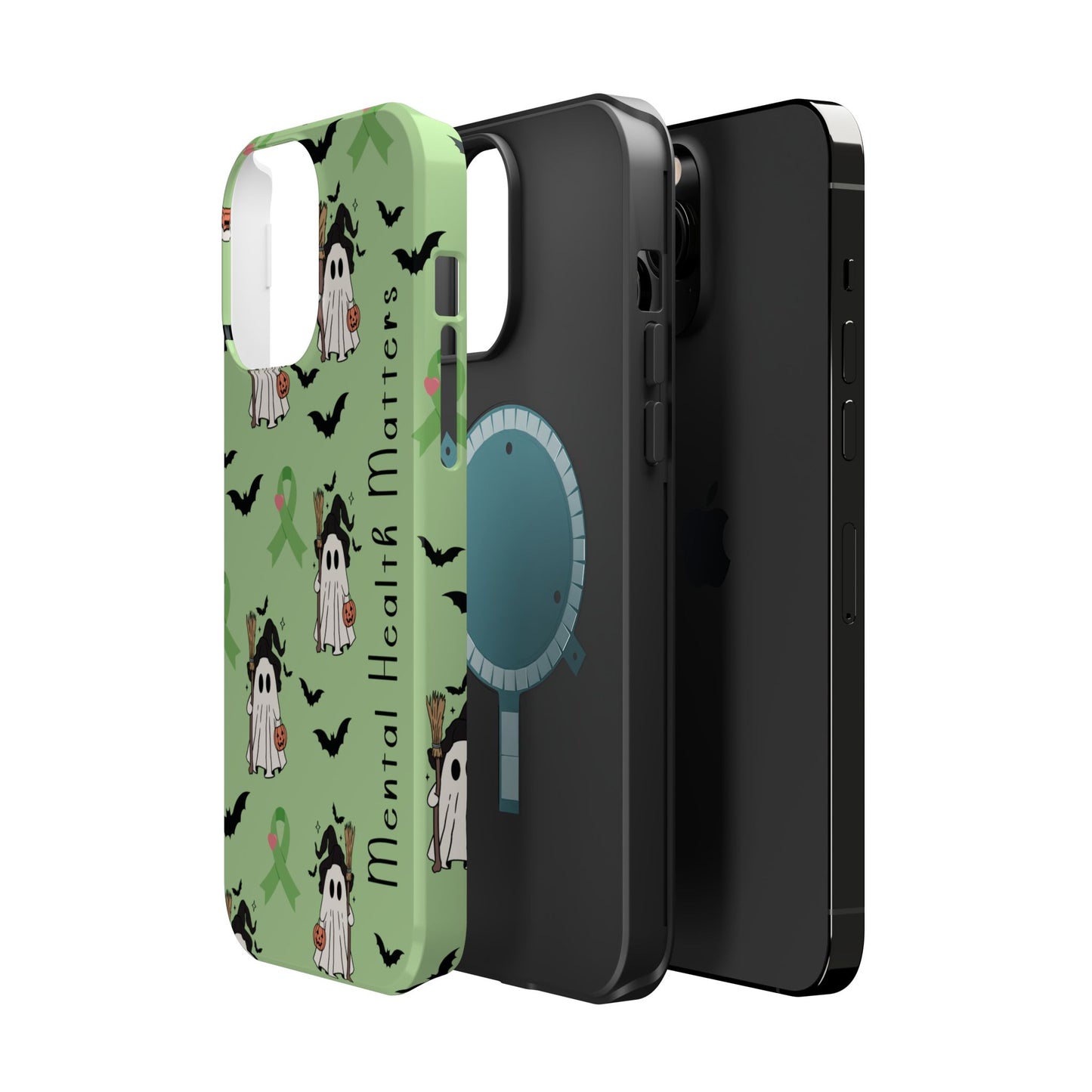 Green Halloween Mental Health Matters Ribbon Magnetic Phone Case