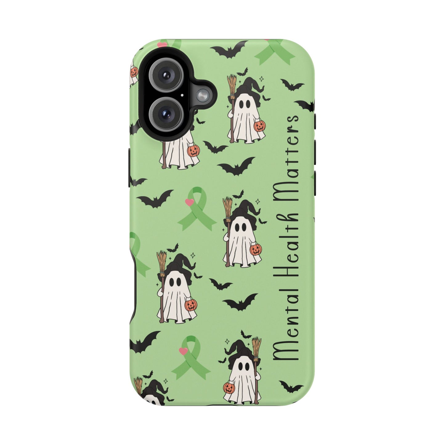 Green Halloween Mental Health Matters Ribbon Magnetic Phone Case