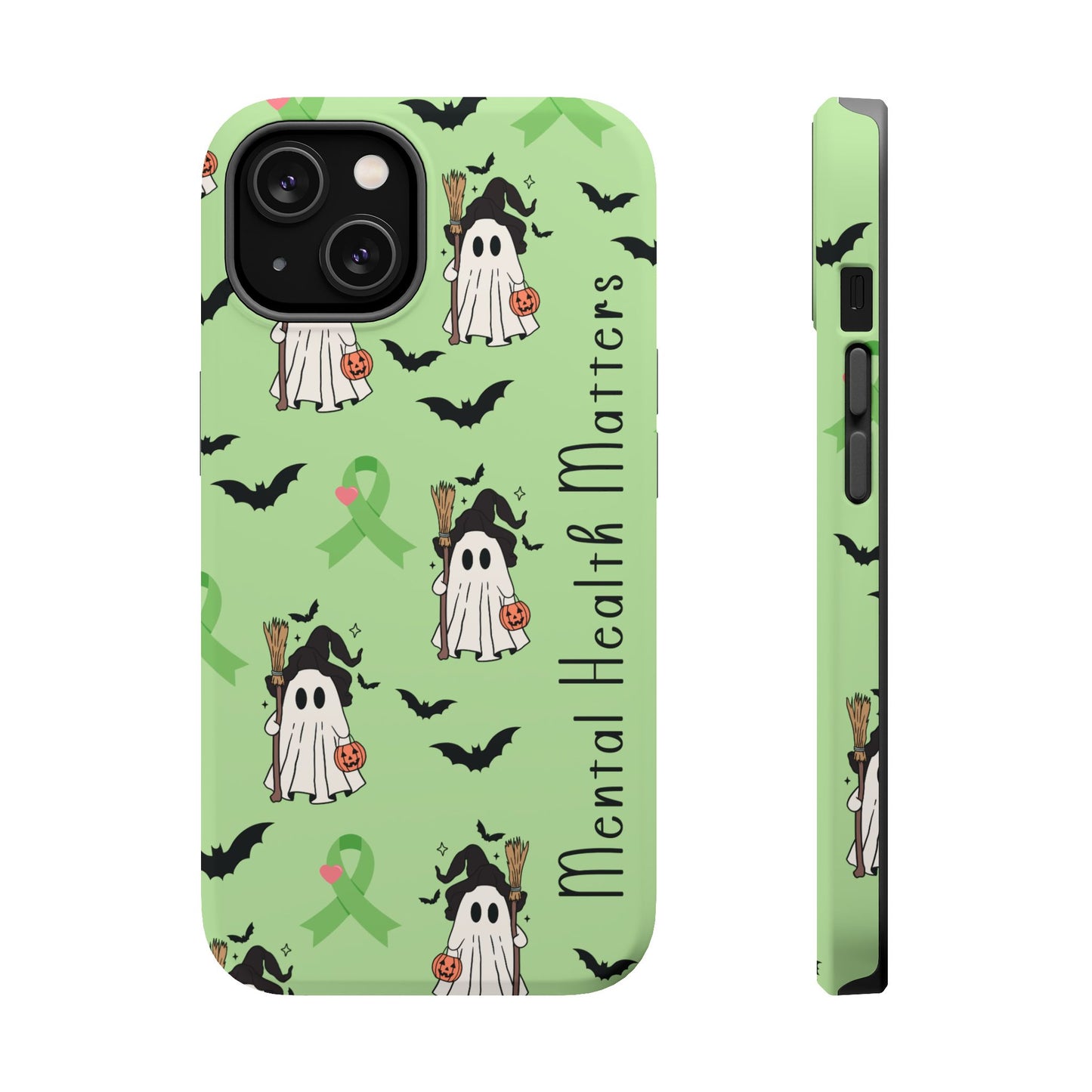 Green Halloween Mental Health Matters Ribbon Magnetic Phone Case