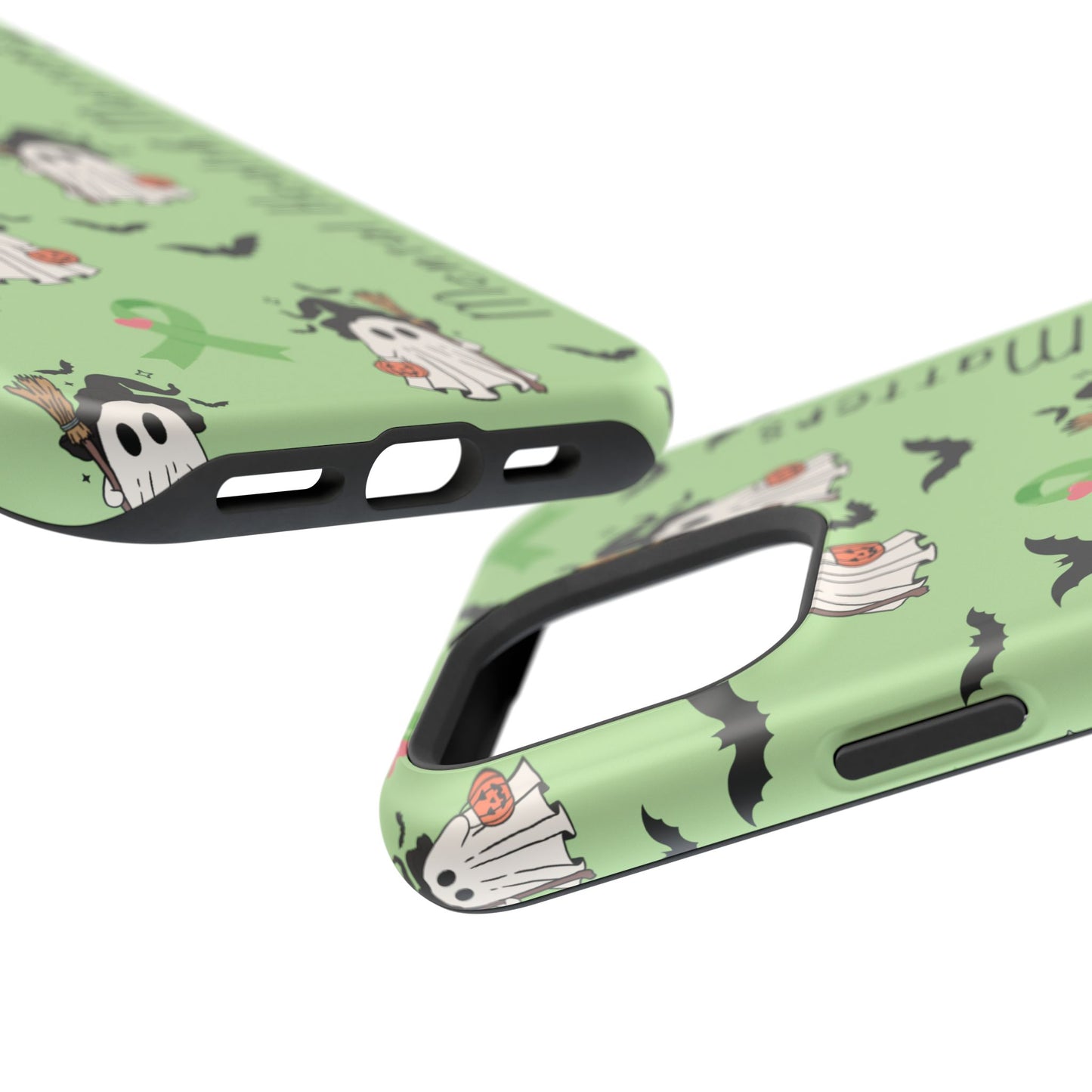 Green Halloween Mental Health Matters Ribbon Magnetic Phone Case