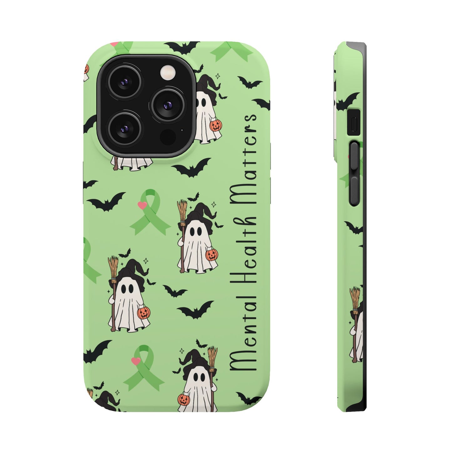 Green Halloween Mental Health Matters Ribbon Magnetic Phone Case