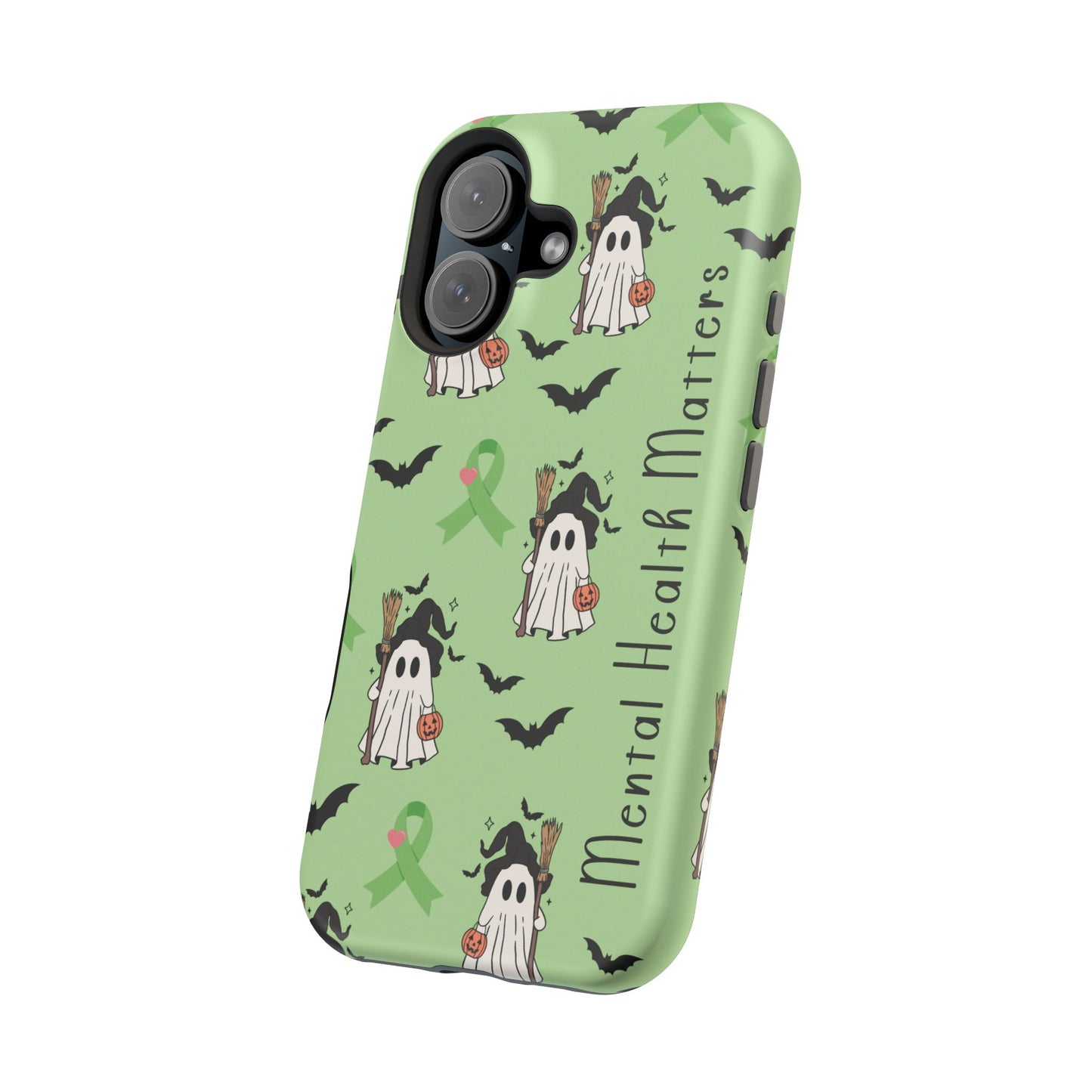 Green Halloween Mental Health Matters Ribbon Magnetic Phone Case
