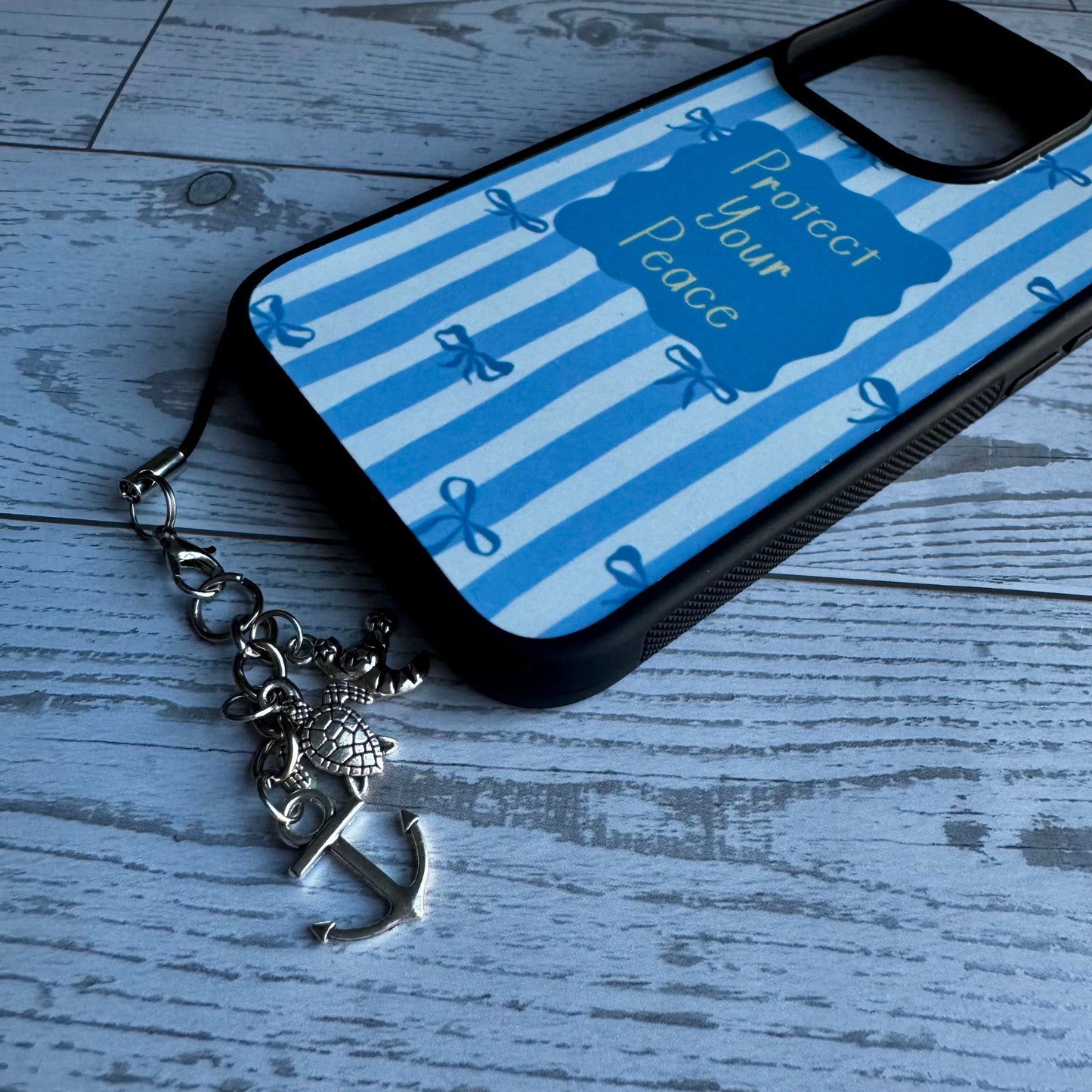 Protect Your Peace iPhone Case with Silver Charm (iPhone 15 models only)