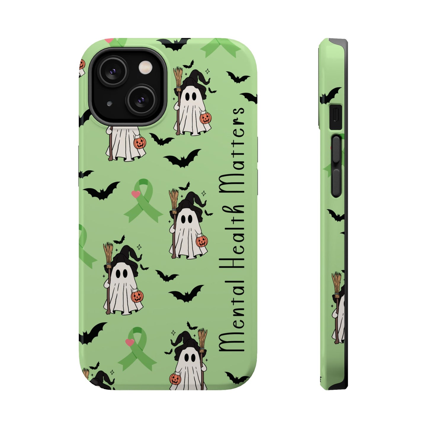 Green Halloween Mental Health Matters Ribbon Magnetic Phone Case