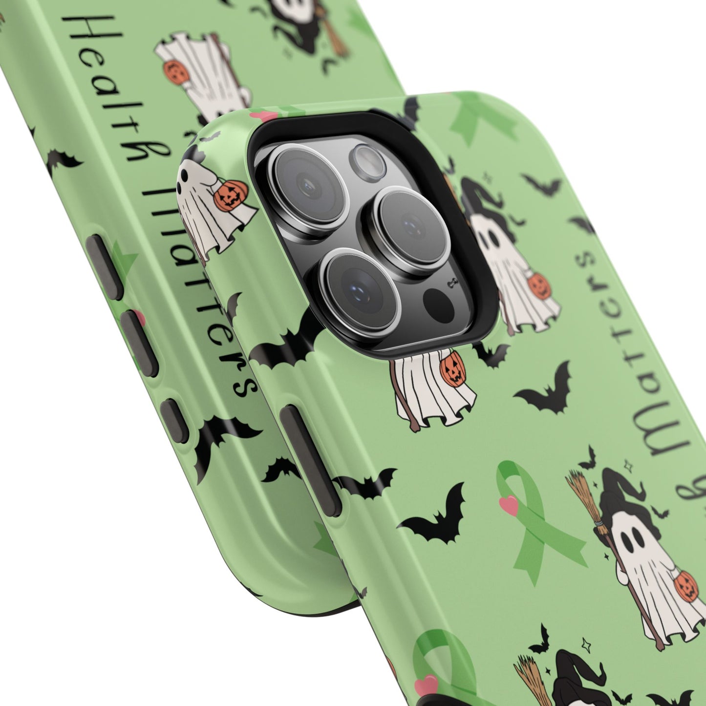 Green Halloween Mental Health Matters Ribbon Magnetic Phone Case