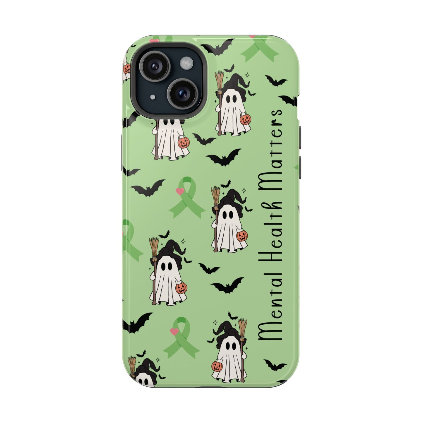 Green Halloween Mental Health Matters Ribbon Magnetic Phone Case