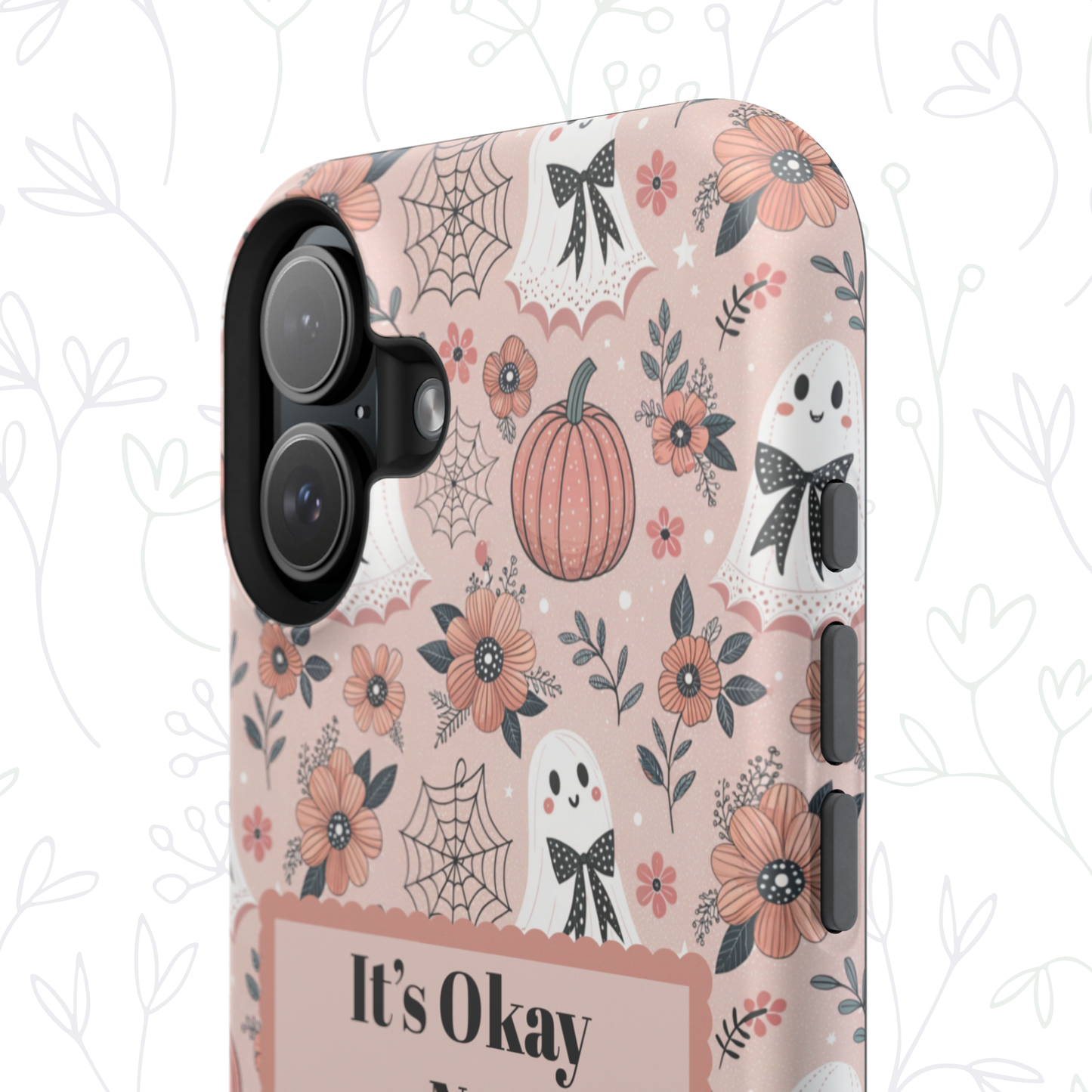Pink Ghost Halloween Tough Magnetic Case