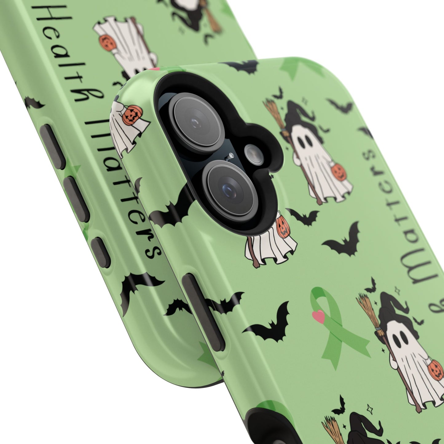 Green Halloween Mental Health Matters Ribbon Magnetic Phone Case