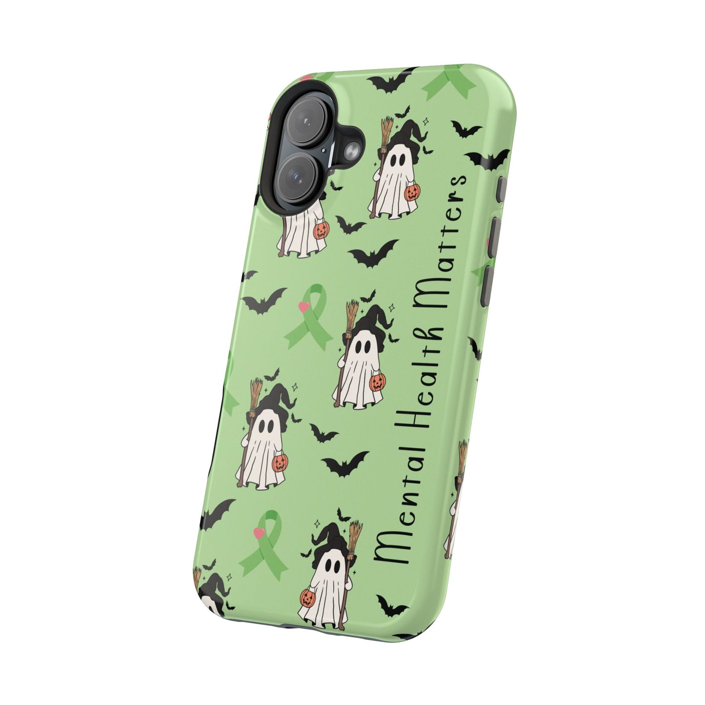 Green Halloween Mental Health Matters Ribbon Magnetic Phone Case