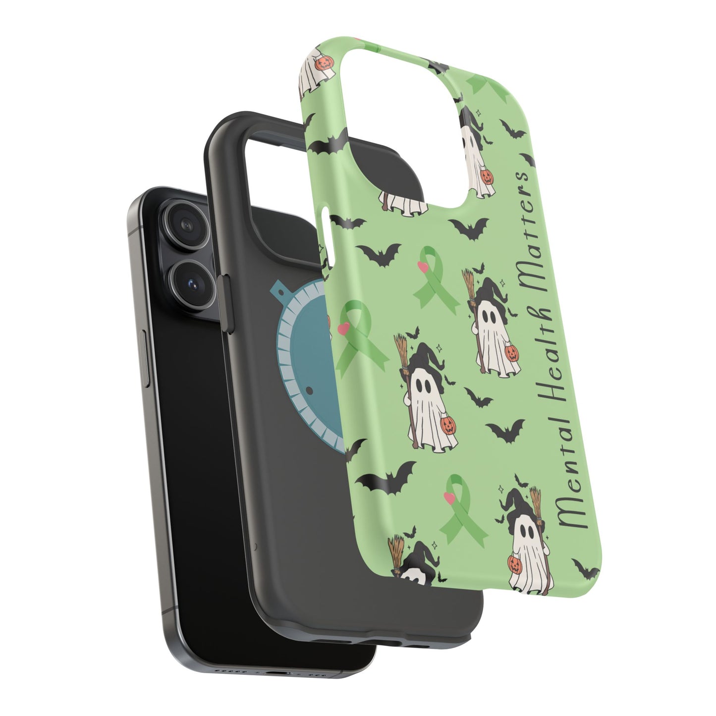 Green Halloween Mental Health Matters Ribbon Magnetic Phone Case