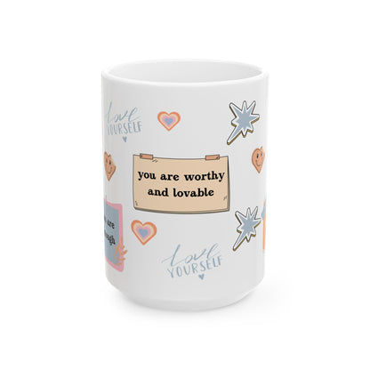 Note to self Retro, Positivity Ceramic Mug( 11oz, 15oz)