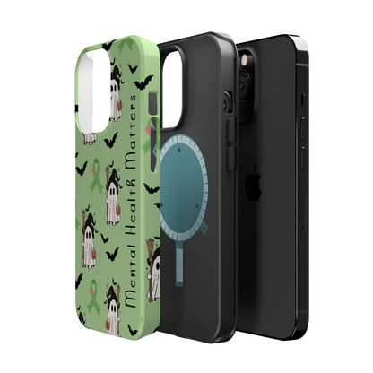 Green Halloween Mental Health Matters Ribbon Magnetic Phone Case