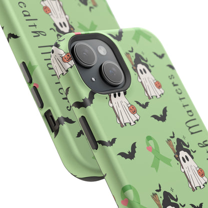 Green Halloween Mental Health Matters Ribbon Magnetic Phone Case