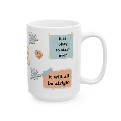 Note to self Retro, Positivity Ceramic Mug( 11oz, 15oz)