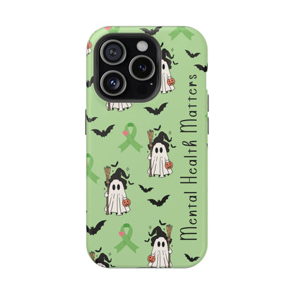 Green Halloween Mental Health Matters Ribbon Magnetic Phone Case