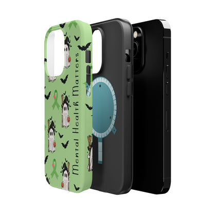 Green Halloween Mental Health Matters Ribbon Magnetic Phone Case