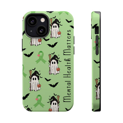 Green Halloween Mental Health Matters Ribbon Magnetic Phone Case