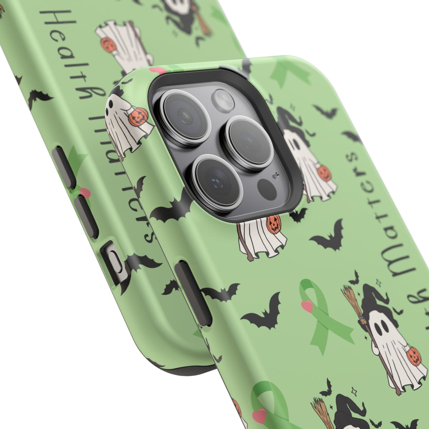 Green Halloween Mental Health Matters Ribbon Magnetic Phone Case