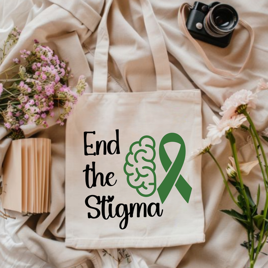 End the Stigma Tote Bag | Mental Health Awareness