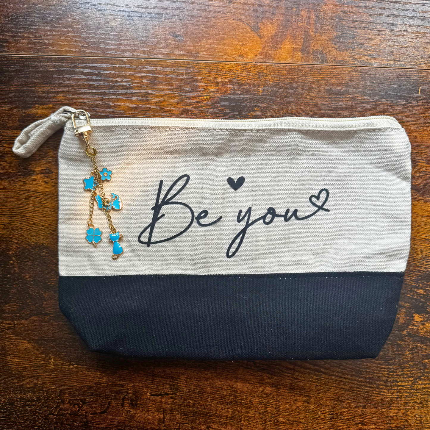 Makeup Bag Gift Set with Charm Keychain & Mystery Beaded Pen or Wristlet