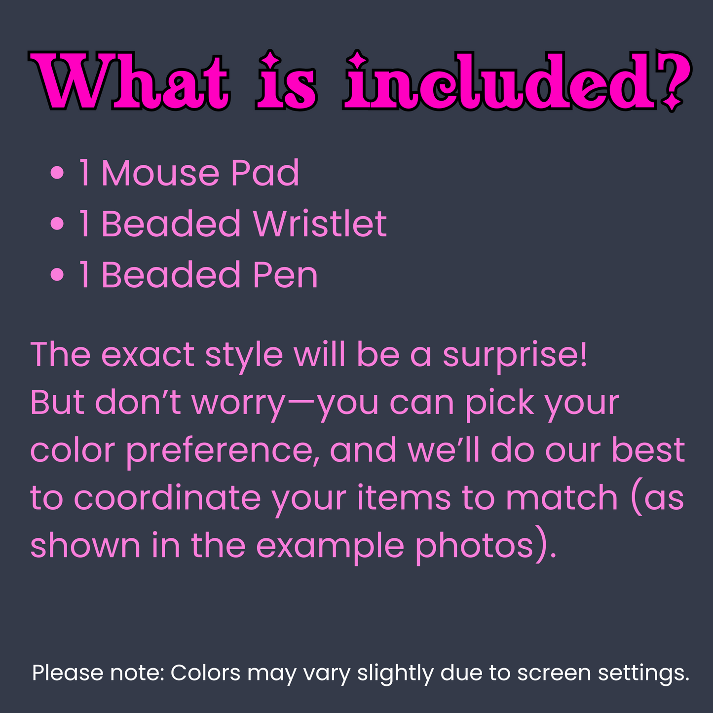 Mystery Bundle| Mouse Pad, Beaded Pen & Wristlet