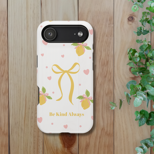Be Kind Always Lemon Bow Phone Case — Magnetic Impact-Resistant Phone Case