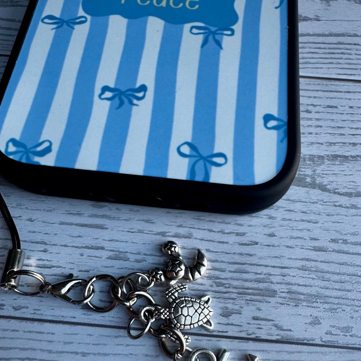Protect Your Peace iPhone Case with Silver Charm (iPhone 15 models only)