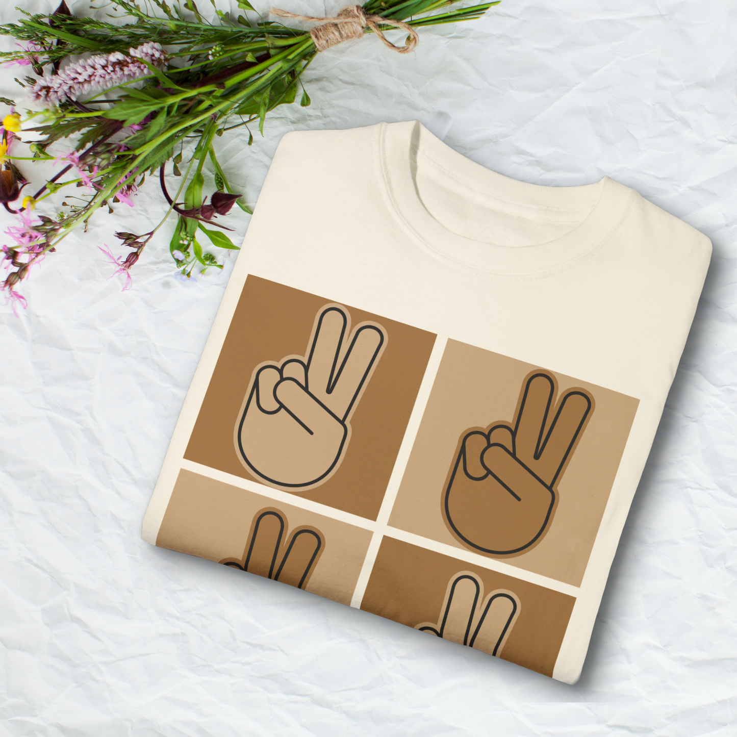 Peace Hand Sign T-Shirt,  Retro Minimalist