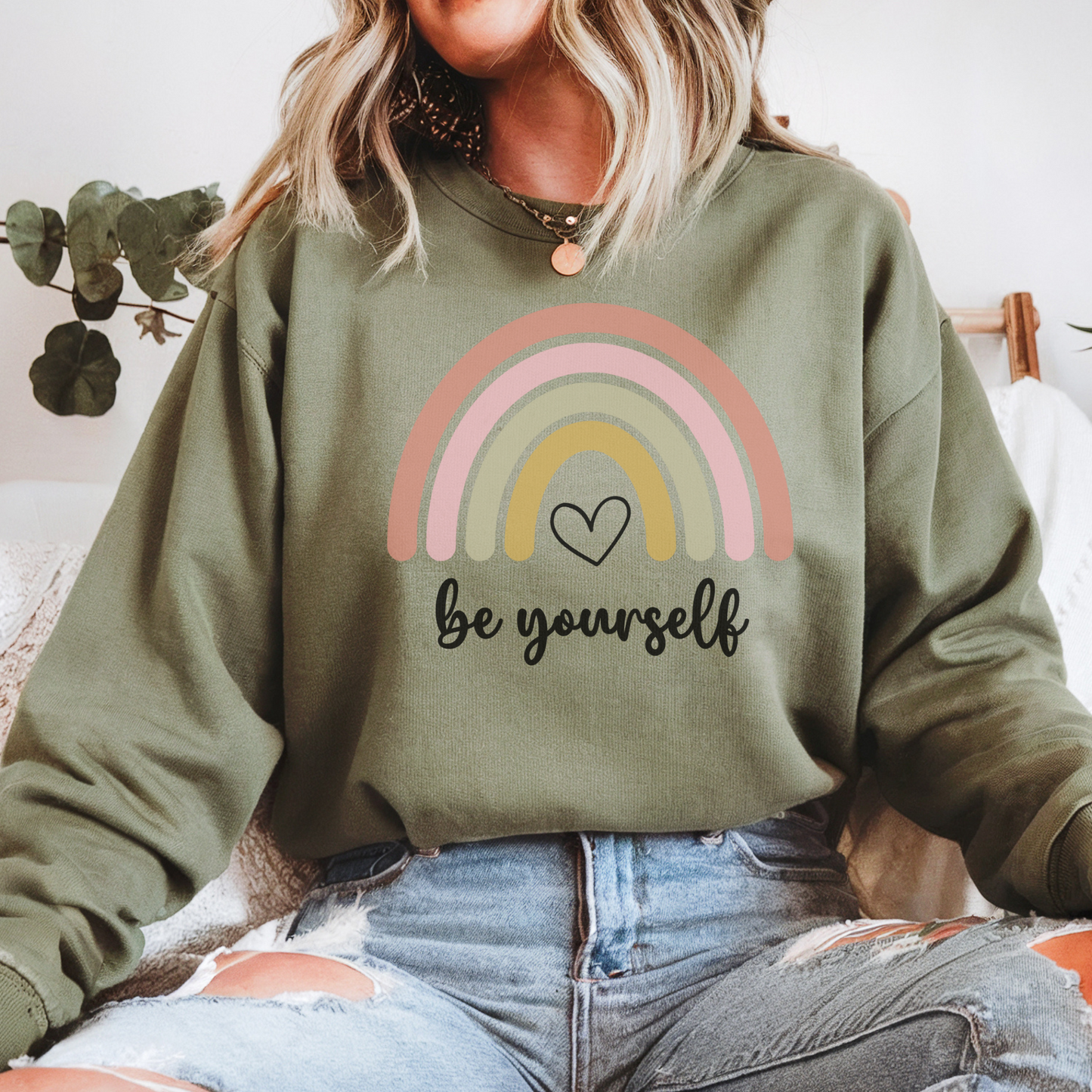 Be Yourself Retro Rainbow Sweatshirt