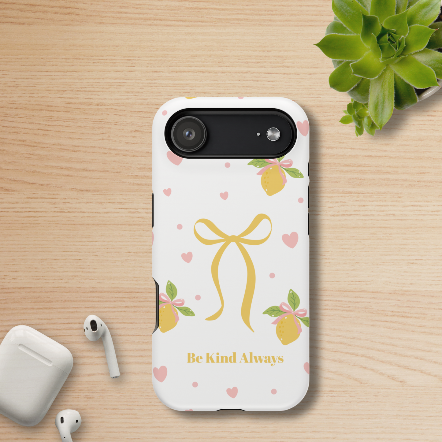 Be Kind Always Lemon Bow Phone Case — Magnetic Impact-Resistant Phone Case