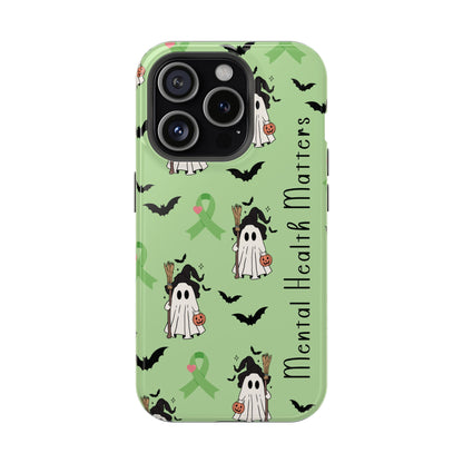 Green Halloween Mental Health Matters Ribbon Magnetic Phone Case