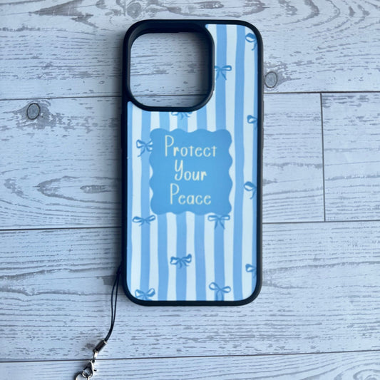 Protect Your Peace iPhone Case with Silver Charm (iPhone 15 models only)