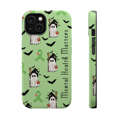 Green Halloween Mental Health Matters Ribbon Magnetic Phone Case