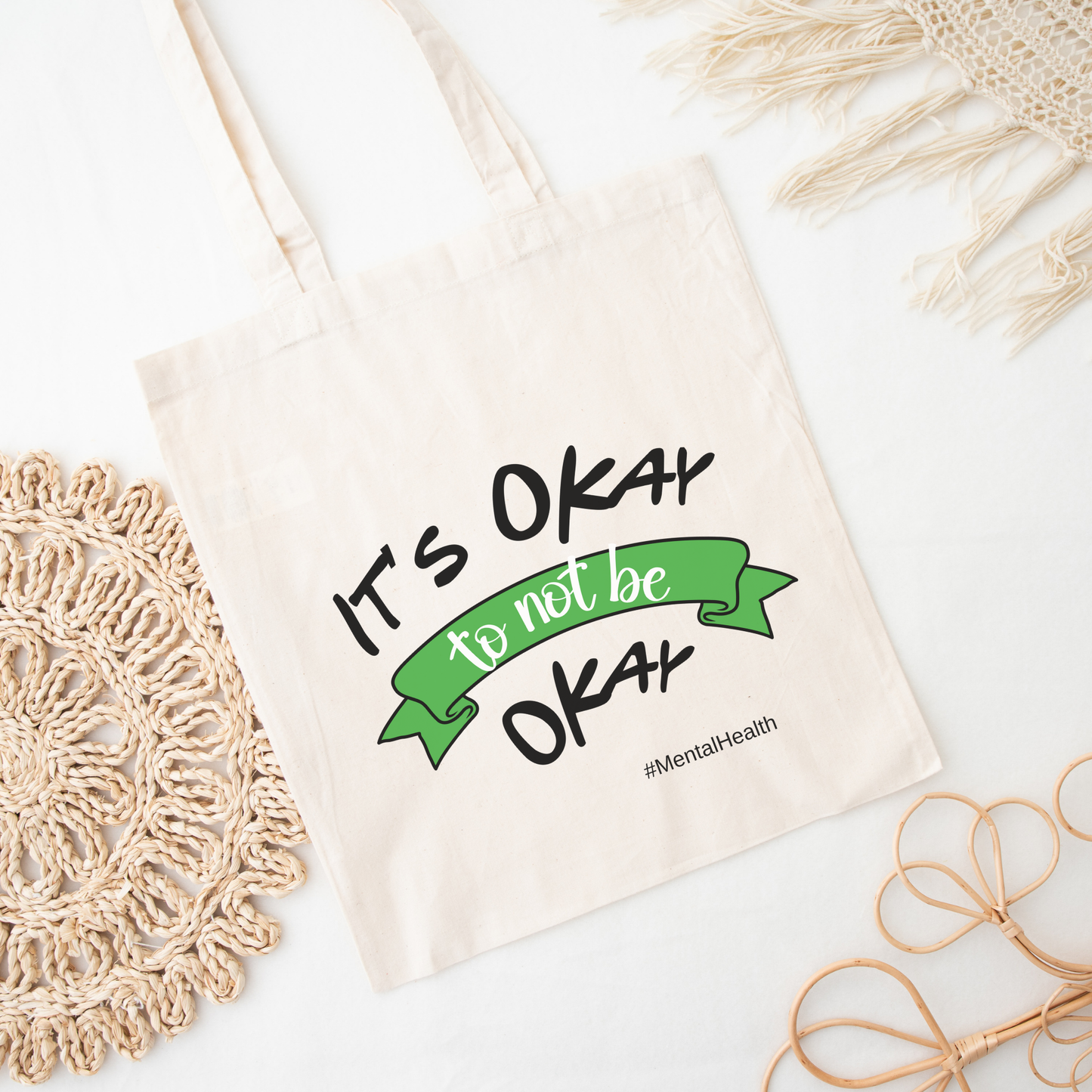 It's Okay to bot be Okay Tote Bag| Mental Health Awareness