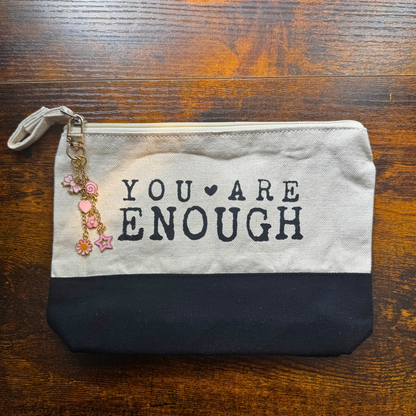 Makeup Bag Gift Set with Charm Keychain & Mystery Beaded Pen or Wristlet