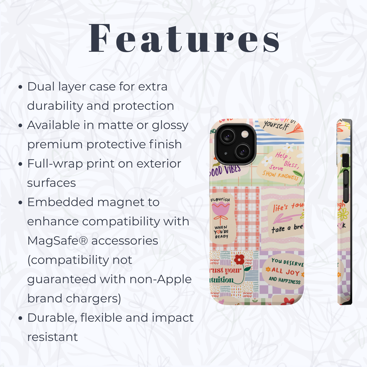 Positive Affirmation Collage Phone Case — Self Love Quotes Aesthetic